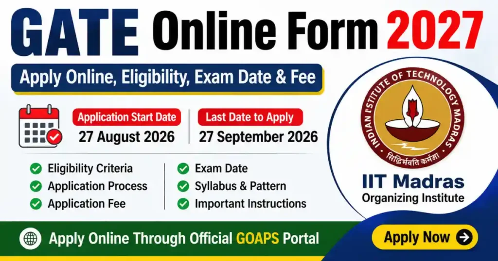 IIT GATE Online Form 2027 - Apply Online